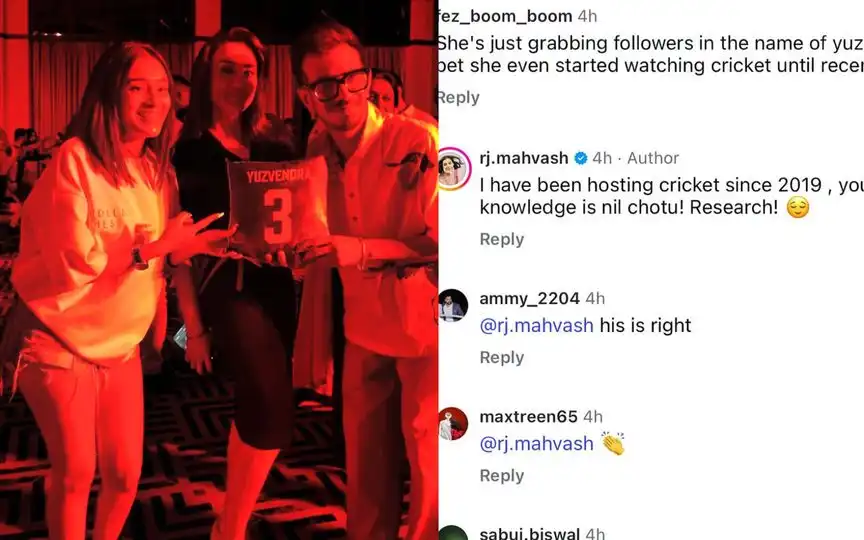 RJ Mahvash Hits Back At Trolls Accusing Her Of Using Chahal's Name To "Gain Fame"